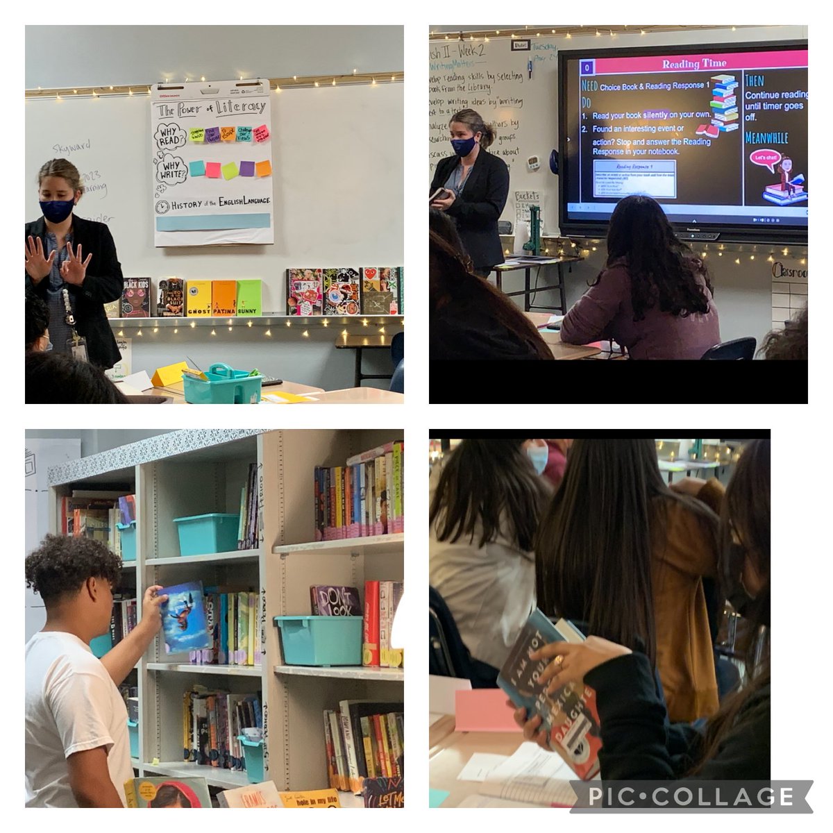 Abydos trainee and masterful teacher, <a href="/rae_costanzo/">Rae Costanzo</a>, implementing self-selected reading early in the year! #fortunatestudents  #hsliteracy #classroomlibraries <a href="/SBISD/">Spring Branch ISD</a> <a href="/AbydosInt/">Abydos Learning Int.</a> <a href="/northbrookhigh/">Northbrook High School</a> <a href="/JoyceEv99185678/">Joyce Evans</a> <a href="/SLJones97/">Shari Jones</a>