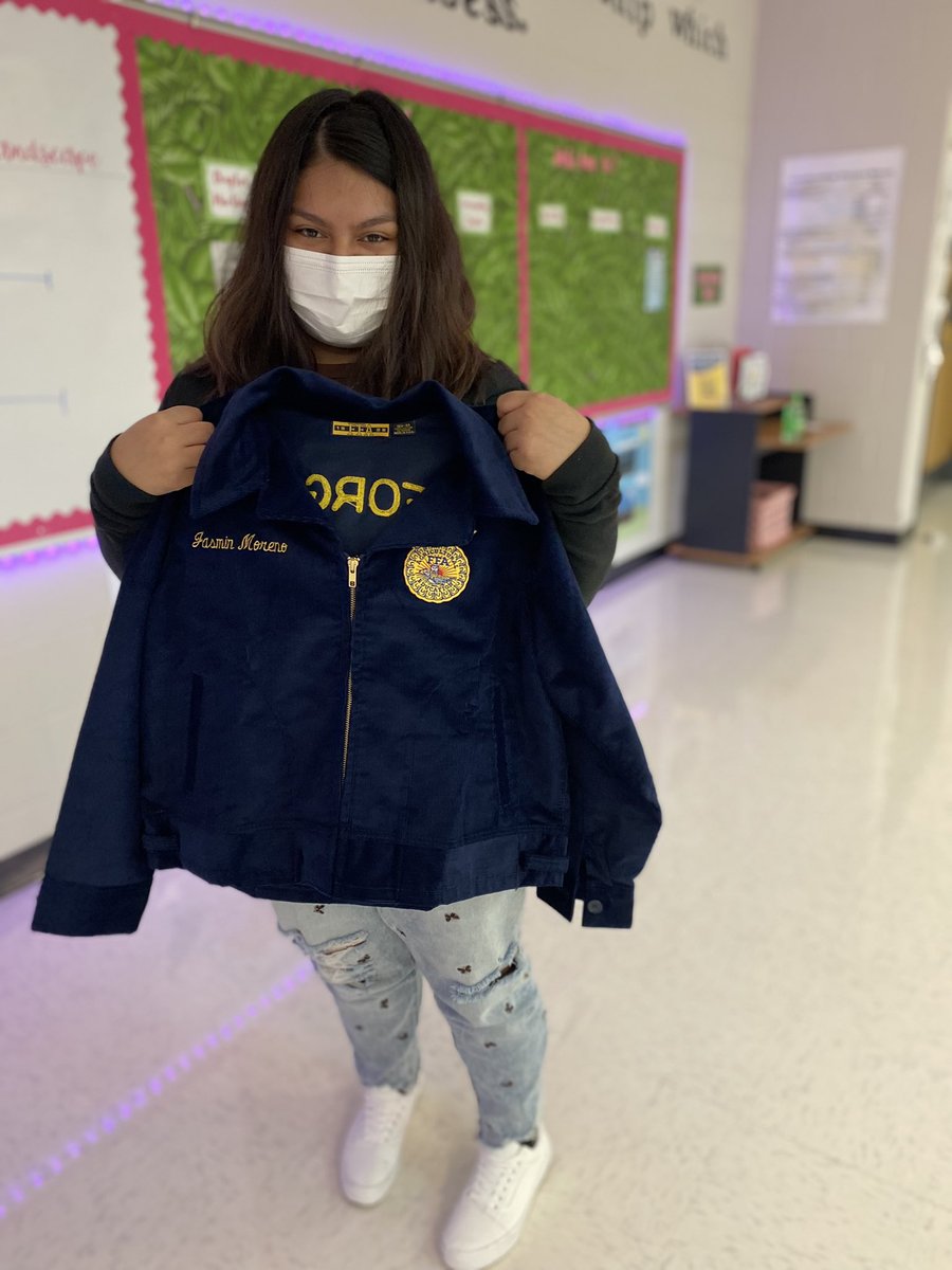 NewtonHighFFA's tweet photo. Always an exciting day when you get your new FFA jacket!! Can’t see her smile but Jasmin was pumped!! #ncssbethebest #newtonffa https://t.co/SpaiV9dhrN