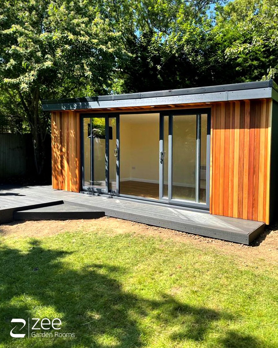 Why commute when you can have a short wander down your garden to this😍
 
This 5.5x3.5m #gardenroom with additional extended decking is the perfect option for a garden office, workout space, place to entertain, and much more.
 
Get in touch to learn more: zeegardenrooms.co.uk