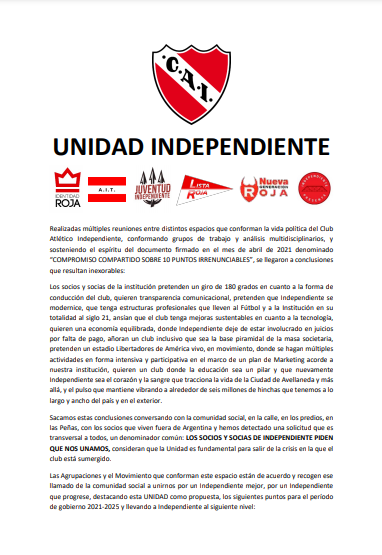 🇦🇹 Independiente comunicó de manera oficial los nuevos valores en las  cuotas sociales: . “El Club Atlético Independiente informa a sus…