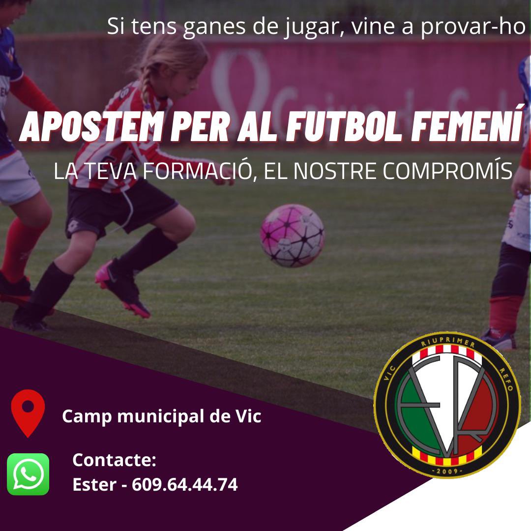 VicRiuprimer's tweet photo. 💥T'agradaria jugar a futbol?

🗓 Aquest mes de Setembre vine a provar-ho.

📲 Per més informació truca al 609644474 (Ester)

T'esperem!!!

#SomhiVicRiuprimerREFO 🔴⚪️ #TotsSomUnEquip #futfem #futbolfemeni #Orgullosa #VicActivat #Osona #Vic https://t.co/OtiPqZd9Ph