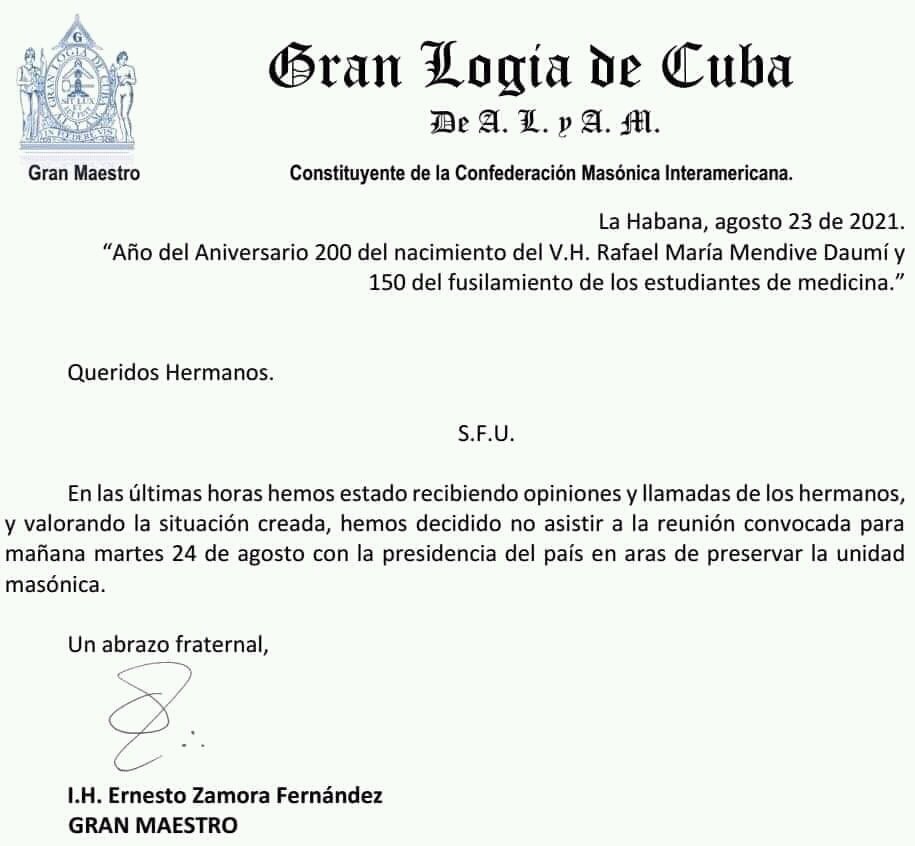 ReinierCruz3's tweet photo. My respects and Admiration for the Freemasons of #Cuba, You cannot negotiate with Tyrants, it is called: Dignity.
#EstamosConectado #Cuba #Libertad #PatriaYPlomo https://t.co/omQKMEPbgV