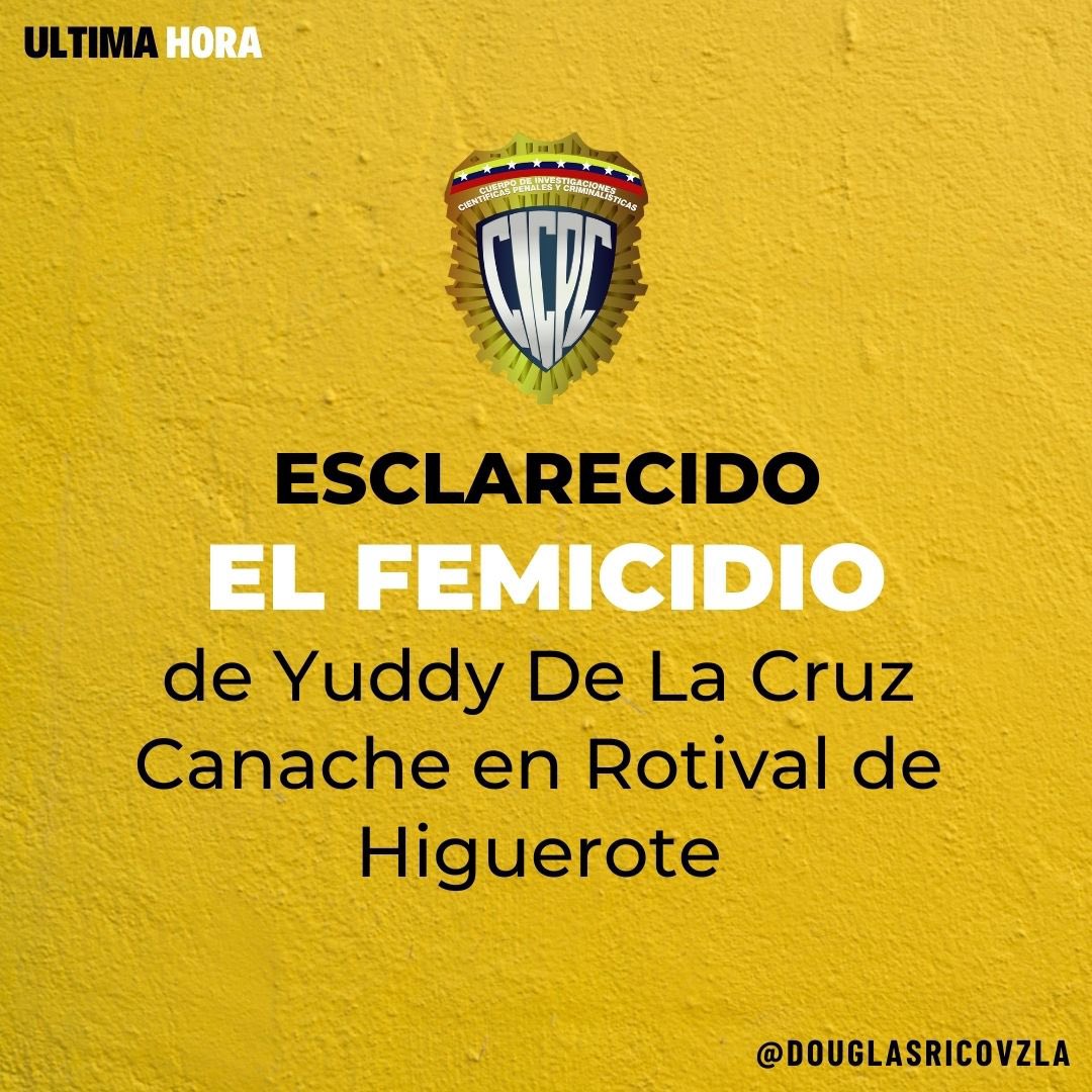 #CICPC esclareció el femicidio de Yuddy De La Cruz Canache en Rotival de Higuerote. 
instagram.com/p/CS-JMdqrOjm/…