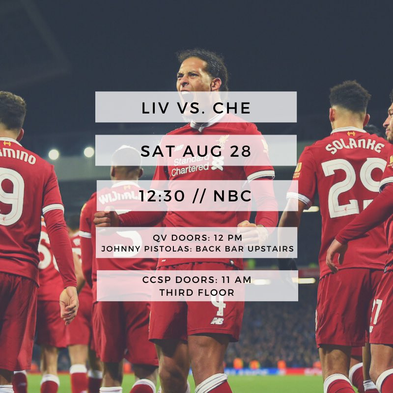 Big match this weekend! Both of our regular spots, <a href="/queenvicdc/">The Queen Vic</a> &amp; <a href="/CCSportsPub/">Crystal City Sports</a> will be open, as well as the new overflow location <a href="/JPTaqueria/">Johnny Pistolas</a>! DC is requiring masks for indoors. #LIVCHE #ynwa #WashingtonDC #UPTHEREDS