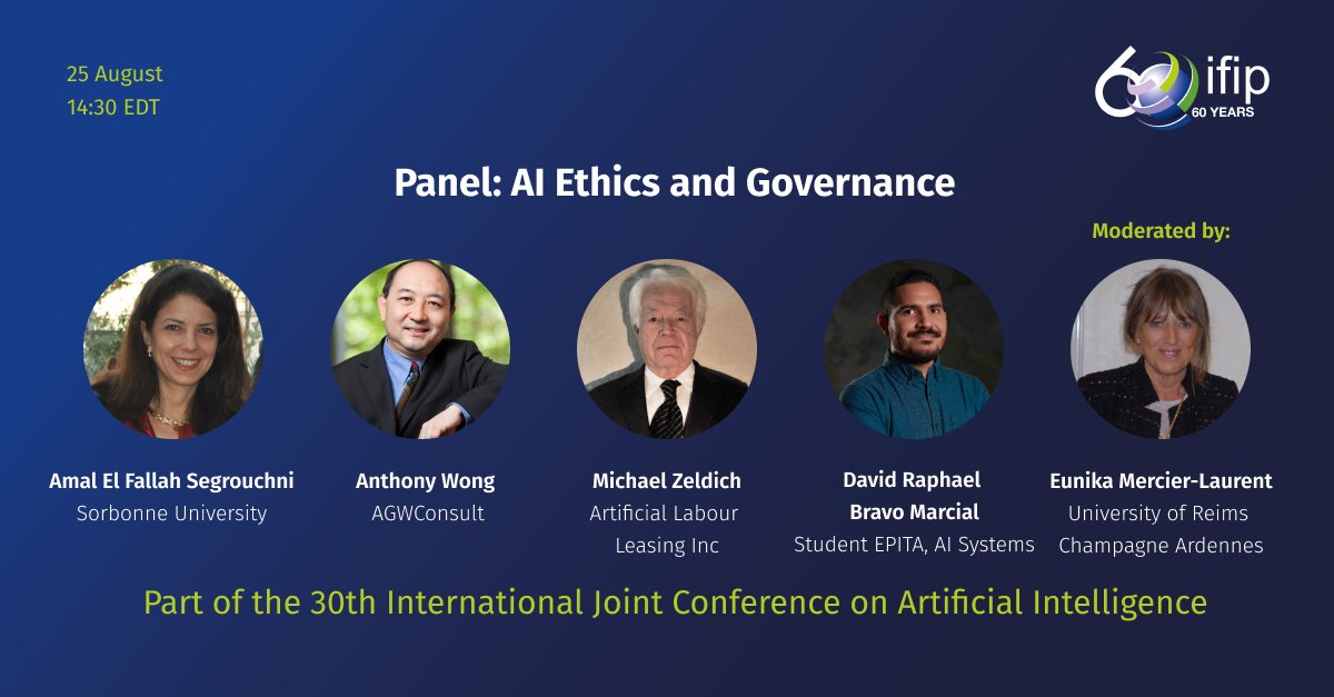 AmalElfallah's tweet photo. 📣 📣 Join us tomorrow at #IJCAI2021 to discuss #AI #ethics and #governance with outstanding colleagues.
@Lip6_lab @vdignum @AAMAS @IJCAI #sorbonne #UM6P @AiMovement1  @CNRS @AWong @MZeldich @Eunika_Mercier @actuIAFR https://t.co/YLx4PbJ5qd