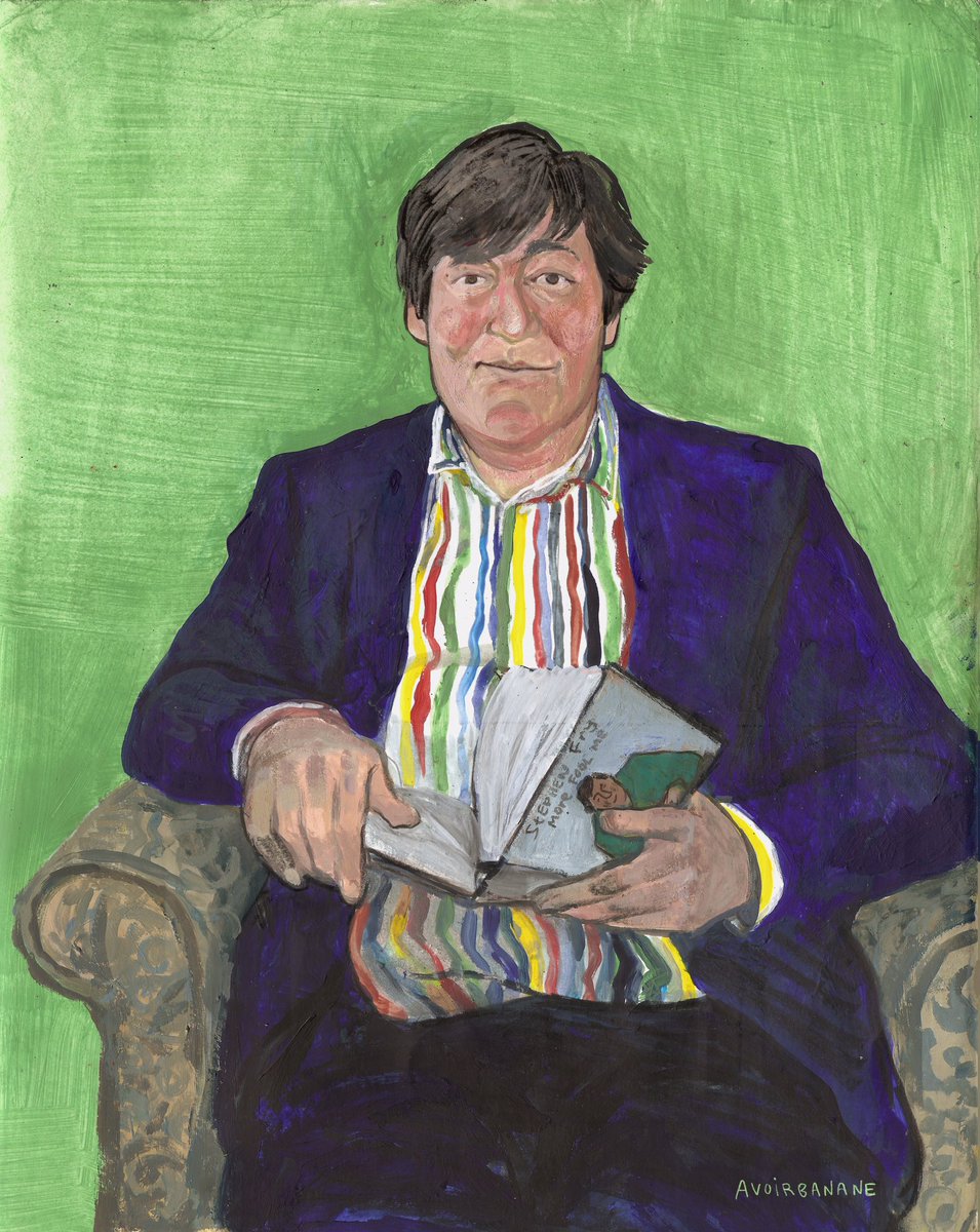 AvoirBanane's tweet photo. Happy Birthday to @stephenfry 💙
Found an old portrait and tried to finish it. Ended up with two more. Also a screenshot I will be showing to my grandchildren one day. https://t.co/X22vOWxVeK