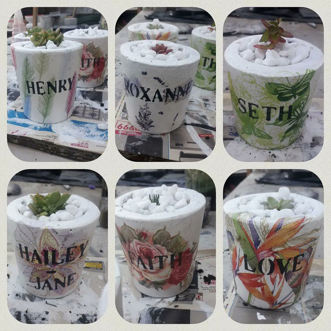 ZaffysC's tweet photo. Custom made cement pots #custommade #handmadewithlove https://t.co/U7sqjcEI0X