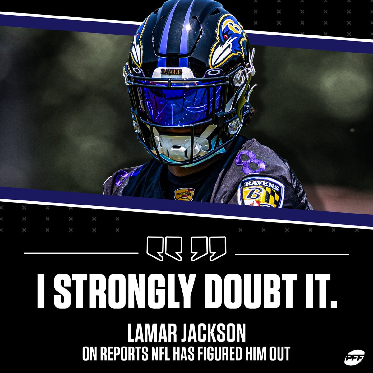 PFF's tweet image. Has the NFL figured Lamar Jackson out?

Lamar’s response 👀⬇️