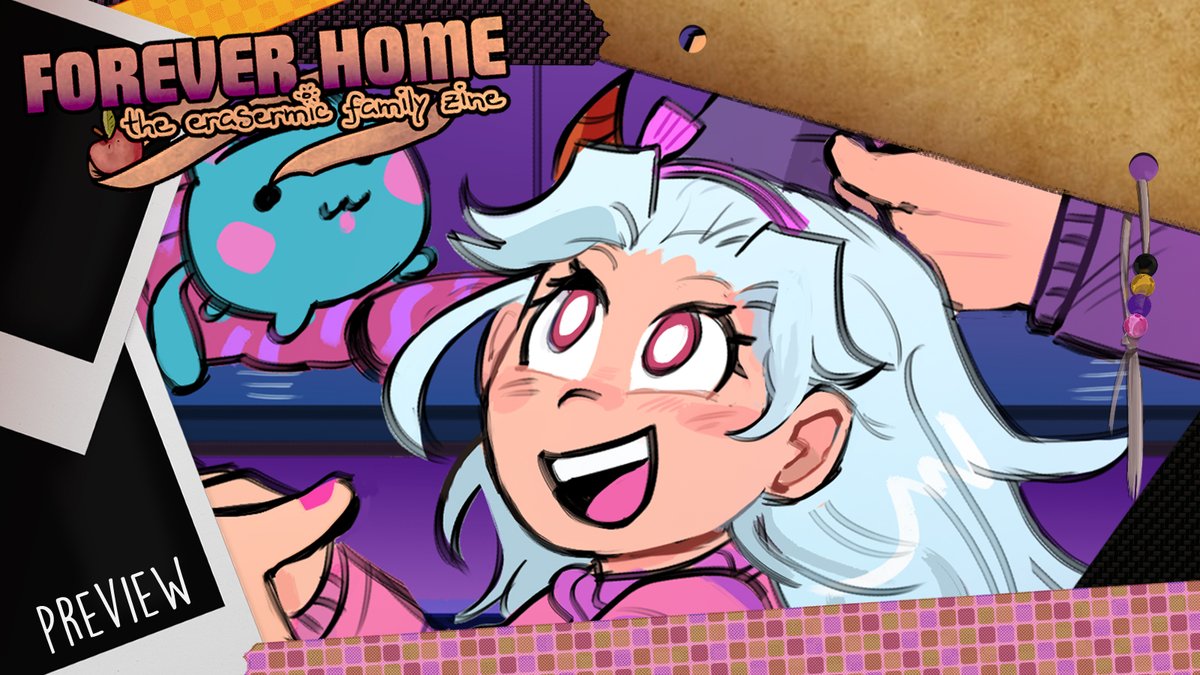 corndog_patrol's tweet image. Pre-orders for the erasermic family zine are open!!! 💕💕💕💕Pick up your own copy here!: foreverhome.gumroad.com