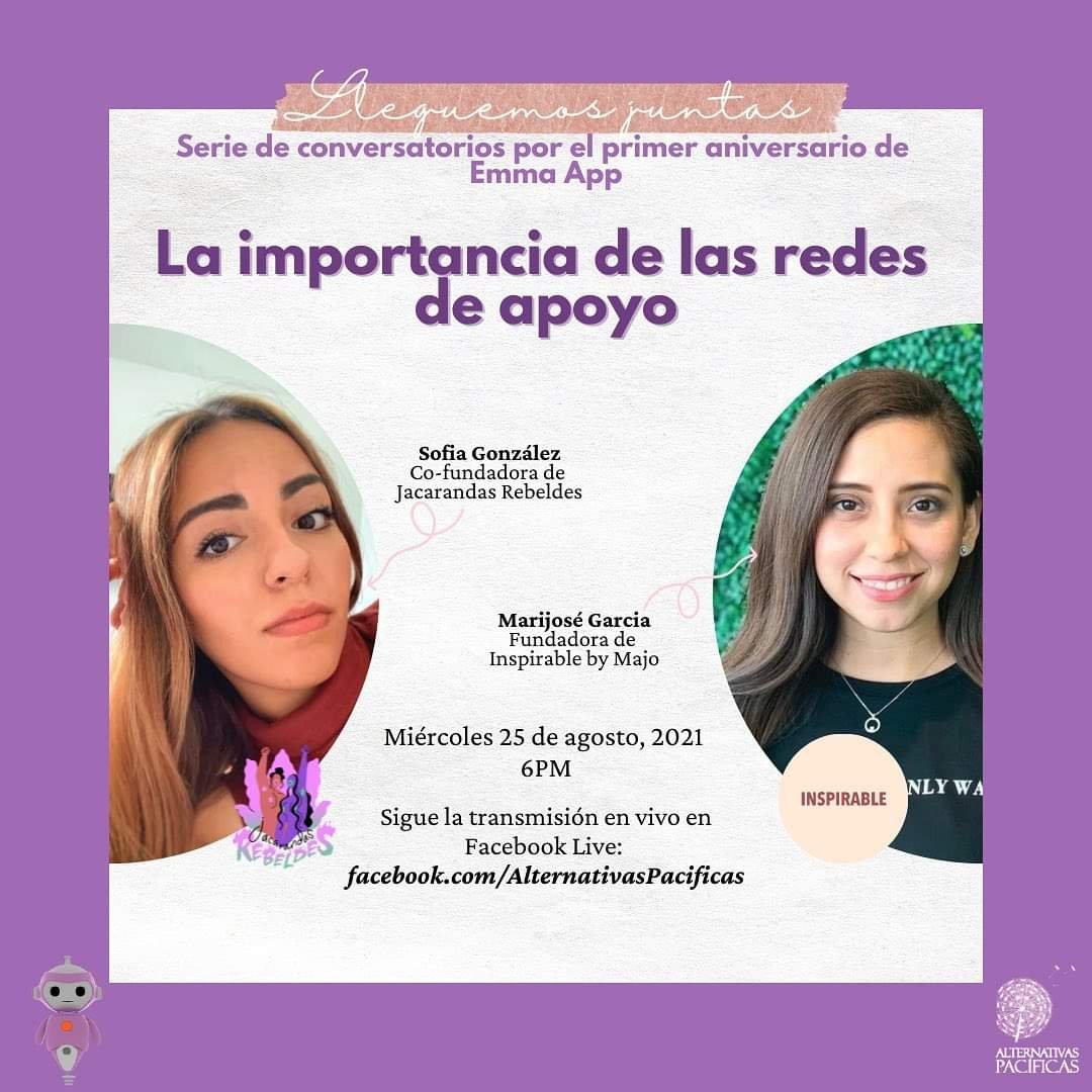 ESZ_smartdev's tweet photo. 📢 Mañana no te pierdas el Conversatorio:
☑️ La importancia de las redes de apoyo
#EmmaApp nos muestra cómo la tecnología es pieza clave para integrar servicios de atención con redes de apoyo 📲
🗓️ Mier 25
⏰6:00 pm
📍FB Alternativas Pacíficas
https://t.co/bmKznWusLR https://t.co/Iv7PFHOhF4