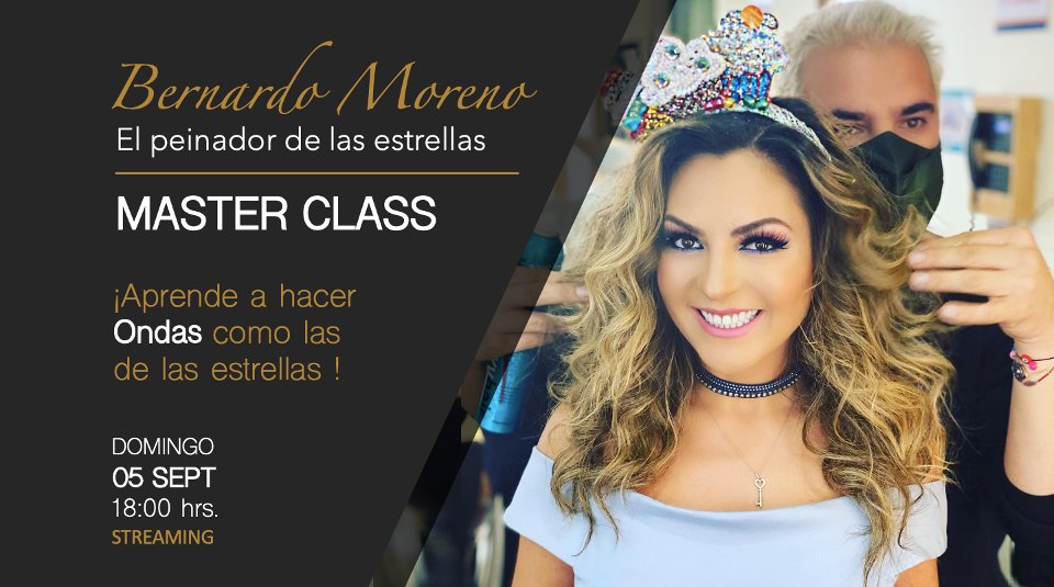 ¿Te gustaría lucir como las estrellas? Este 5 de septiembre no te puedes perder la Master Class de Bernardo Moreno "El Peinador de las Estrellas". Aprende sobre extensiones, trucos de belleza y más. 

Adquiere tus accesos 👉 bit.ly/3AOS4ay
General $345 y VIP $690 pesos