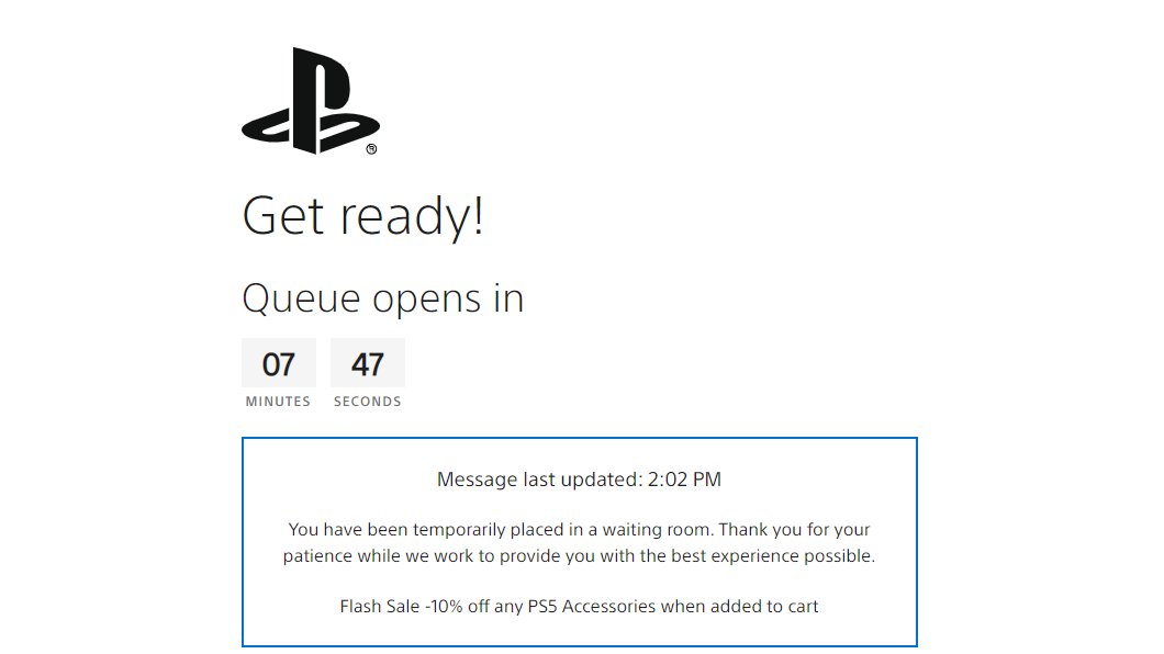 PS Direct PS5 Queue begins in 7 minutes #PS5 #ps5restock #PlayStation5 👉bit.ly/3sLyxoY