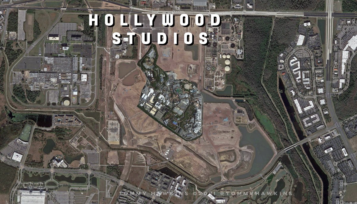 Let& #39;s Drop Hollywood Studios into the plot , for the purpose of standardising the images I have removed the parking lots of each one, and only included guest spaces, some BOH has elsewhere it can go. these images are all the SAME SCALE   #EpicUniverse
