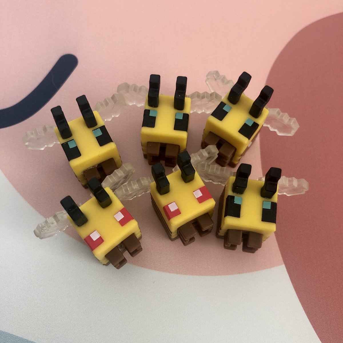 sage keeps buying tiny minecraft bees and hiding them around the house so i randomly find them. i found one in my shower wtf