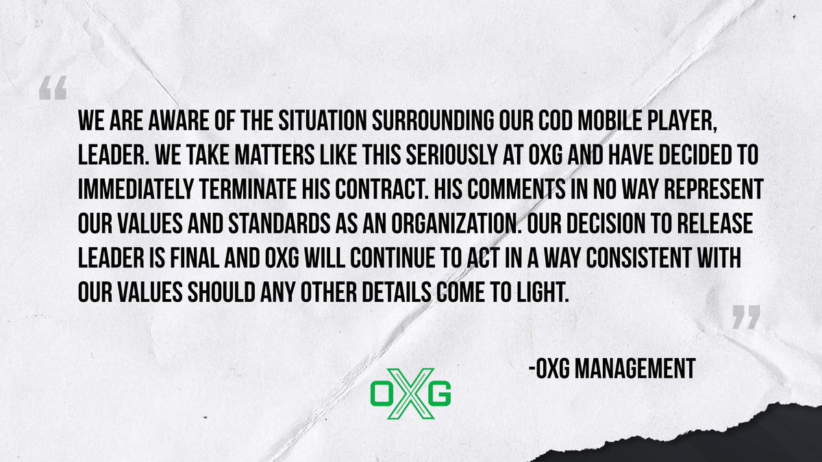 Regarding the Leader situation: