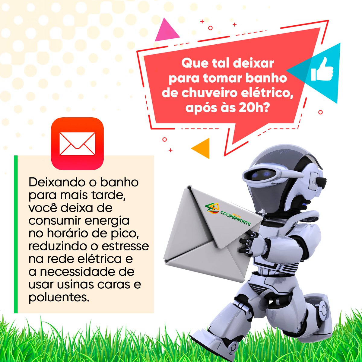 coopernorte's tweet photo. CHEGOU MENSAGEM PARA VOCÊ 📫
O Brasil passa por uma crise hídrica muito severa e os reservatórios das hidroelétricas estão em níveis muito baixos. 
Quanto menos água no reservatório, menor a pressão com que a água atinge as turbinas, e menor a potência que pode ser produzida. 💦 https://t.co/HuHkqH5YEO