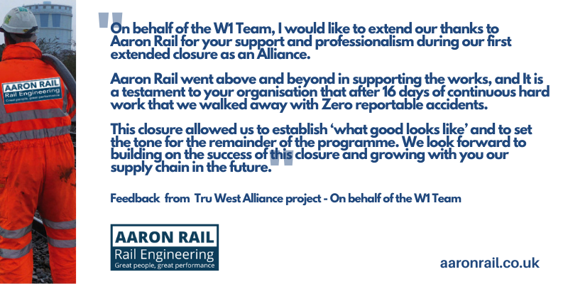 Always great to get feedback on the work we do on the UK railways #rail #engineering #ukrailways