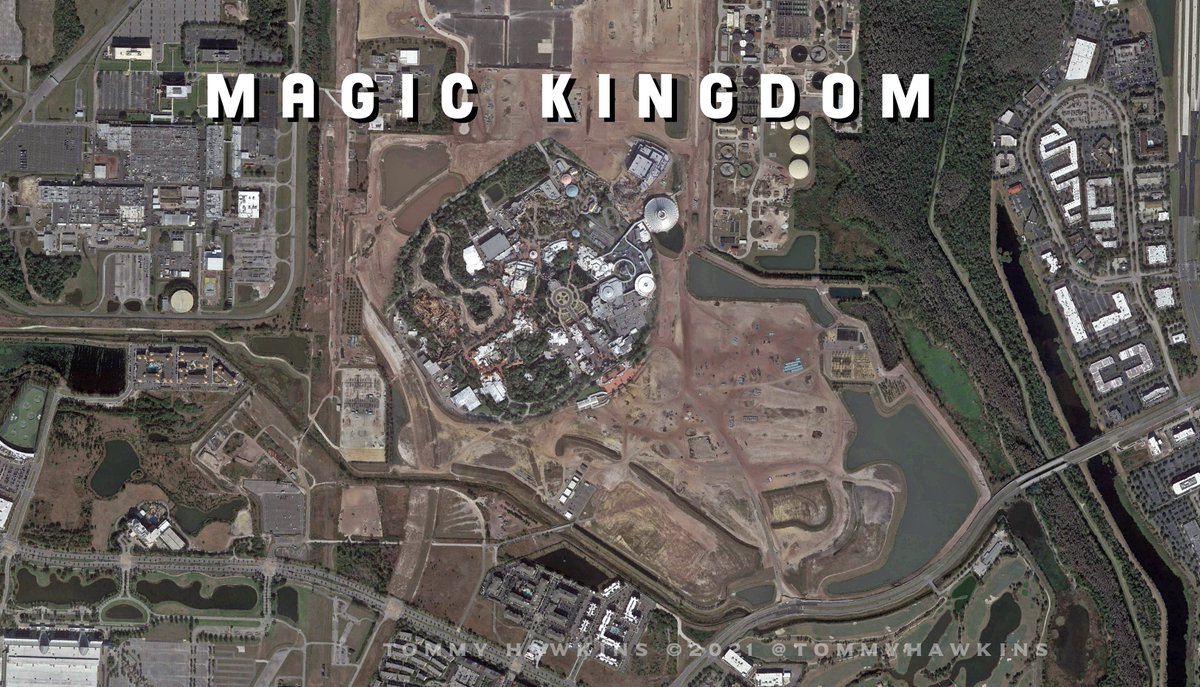 Magic Kingdom really emphasises how large the new park will be. Again, EU is even bigger than this park as it extends further SW  #EpicUniverse