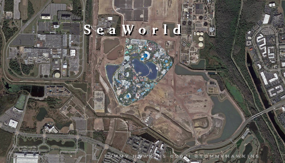 SeaWorld is quite a good example like MK and Epcot of demonstrating the space, looks to be about 3/4 of the Phase 2 build  #EpicUniverse