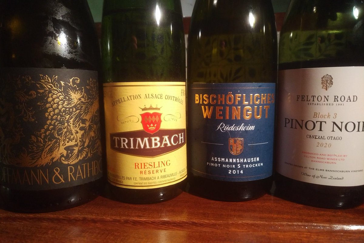 Special wines for special people: @hoffmannandrathbone #2010 #firstrelease then <a href="/trimbach/">trimbach</a> @annetrimbachalsace #Réserve #2007 then @bischoefliches_weingut #rheingau #2014 then #FeltonRoad #2020