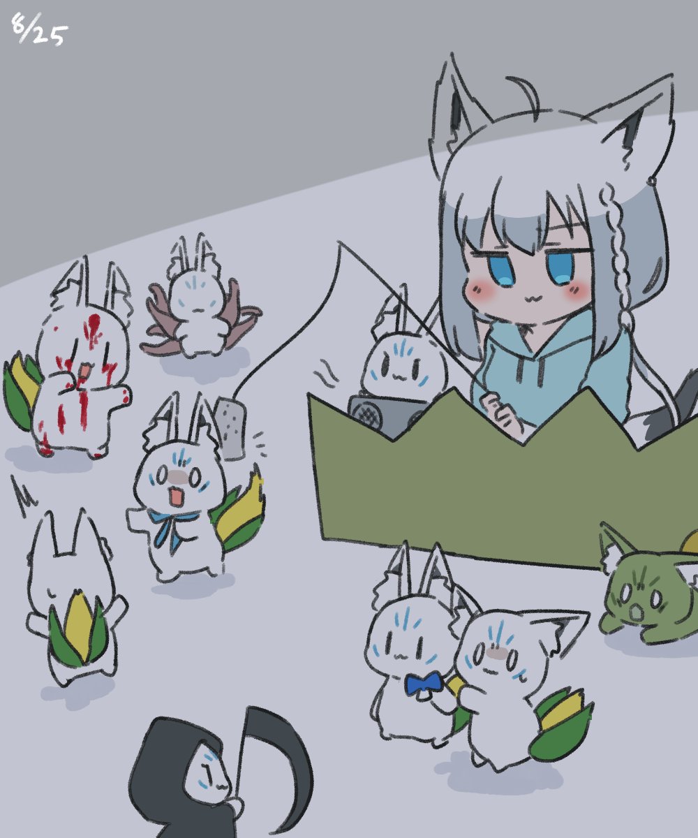 shirakami fubuki fox ears animal ears tail fox girl fox tail 1girl hood  illustration images