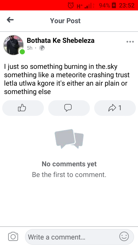 SOjaivan's tweet photo. @moza_onassis Bruh I even posted on Facebook after seeing it
..trust me I don't know what was it.. thought it was a plane crash😯but then it came into my sense that it could be something way more than that 🤞 https://t.co/cD4FCntNk5