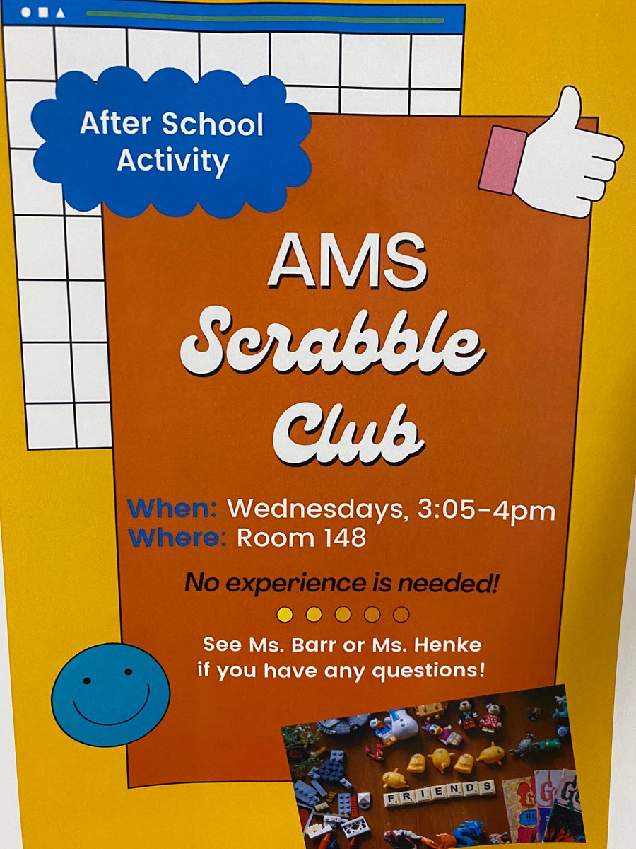 JonesAMS62's tweet photo. Looking forward to after school activities for students starting. More coming and will be shared with students and parents. https://t.co/vV3PMP0DFK