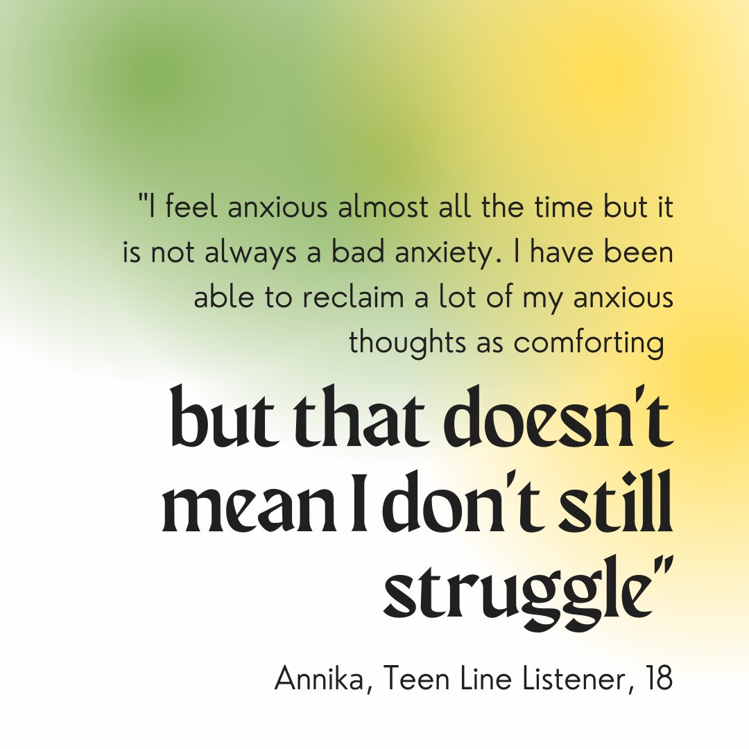 #Anxiety sucks and it's worse when friends and family don’t understand. Those with anxiety want to feel safe, understood and loved. If you are wondering what it feels like to have anxiety, here are a few things our Teen Line Volunteers wished people understood.