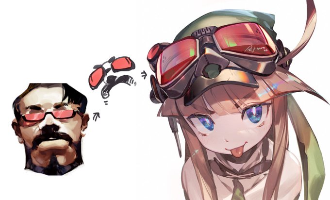 十年ほどお世話になっていた昔のアイコンの名残を、
彼女のゴーグルに残す感じに。
ひげゴーグル。 