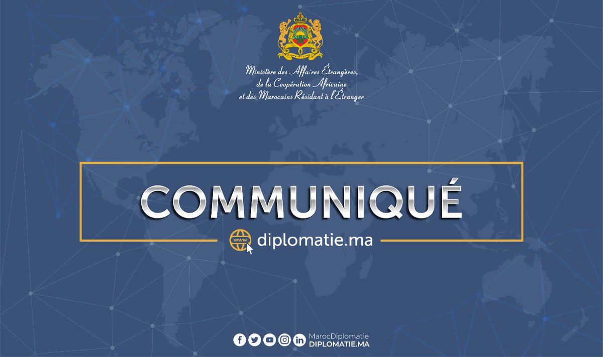 MarocDiplomatie's tweet photo. 🔴Le Royaume du Maroc a pris note de la décision unilatérale des autorités algériennes, de rompre, à partir de ce jour, les relations diplomatiques avec le Maroc. https://t.co/lVEJoBigLF