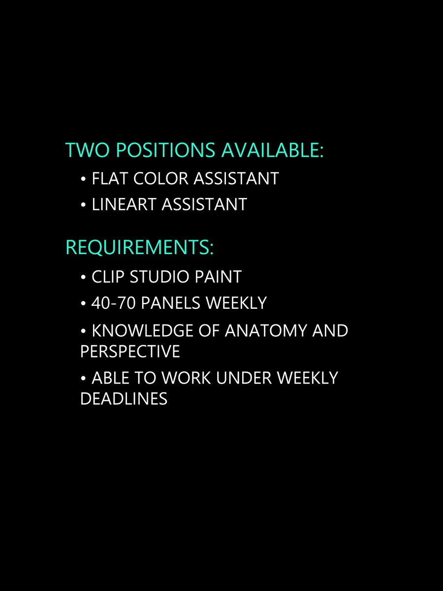 Hiring webcomic art assistants for Straylight Tiger ⚡️🐯 (1/2)
Closing applications on Sept 24!