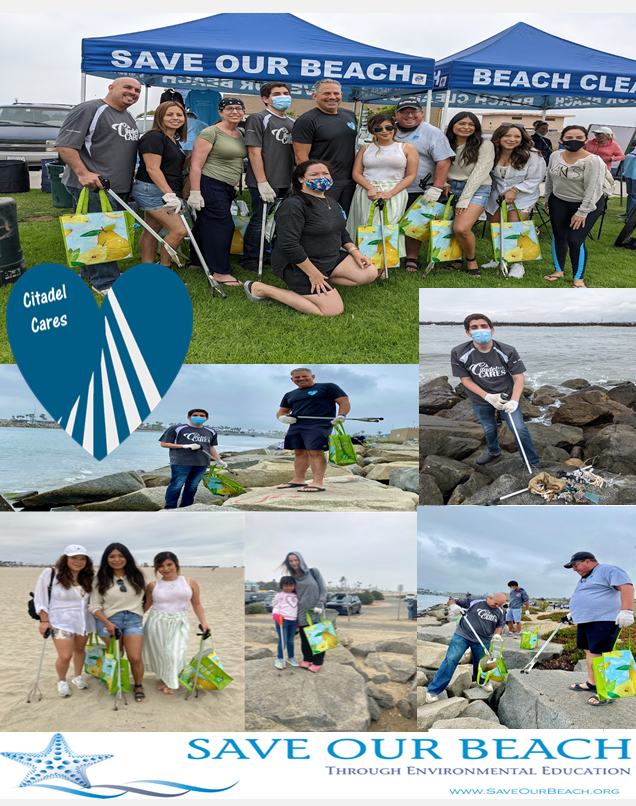 Citadel Cares about keeping our beaches and waterways clean and healthy. It's always a great time volunteering with Save our Beach for their monthly clean-up! lnkd.in/gnii7SQR #companyculture #esopcompany #CitadelCares #beachcleanup