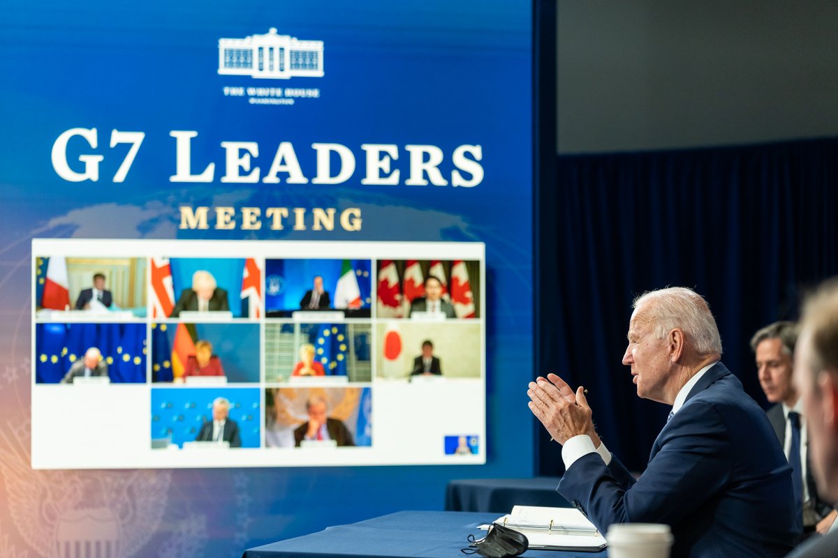 President Biden meets virtually with the G7 leaders