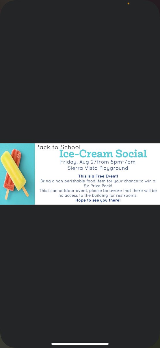 svesscorpions's tweet photo. SV ice cream 🍦 social! Friday, Aug 27! https://t.co/M3qCq1tP1u