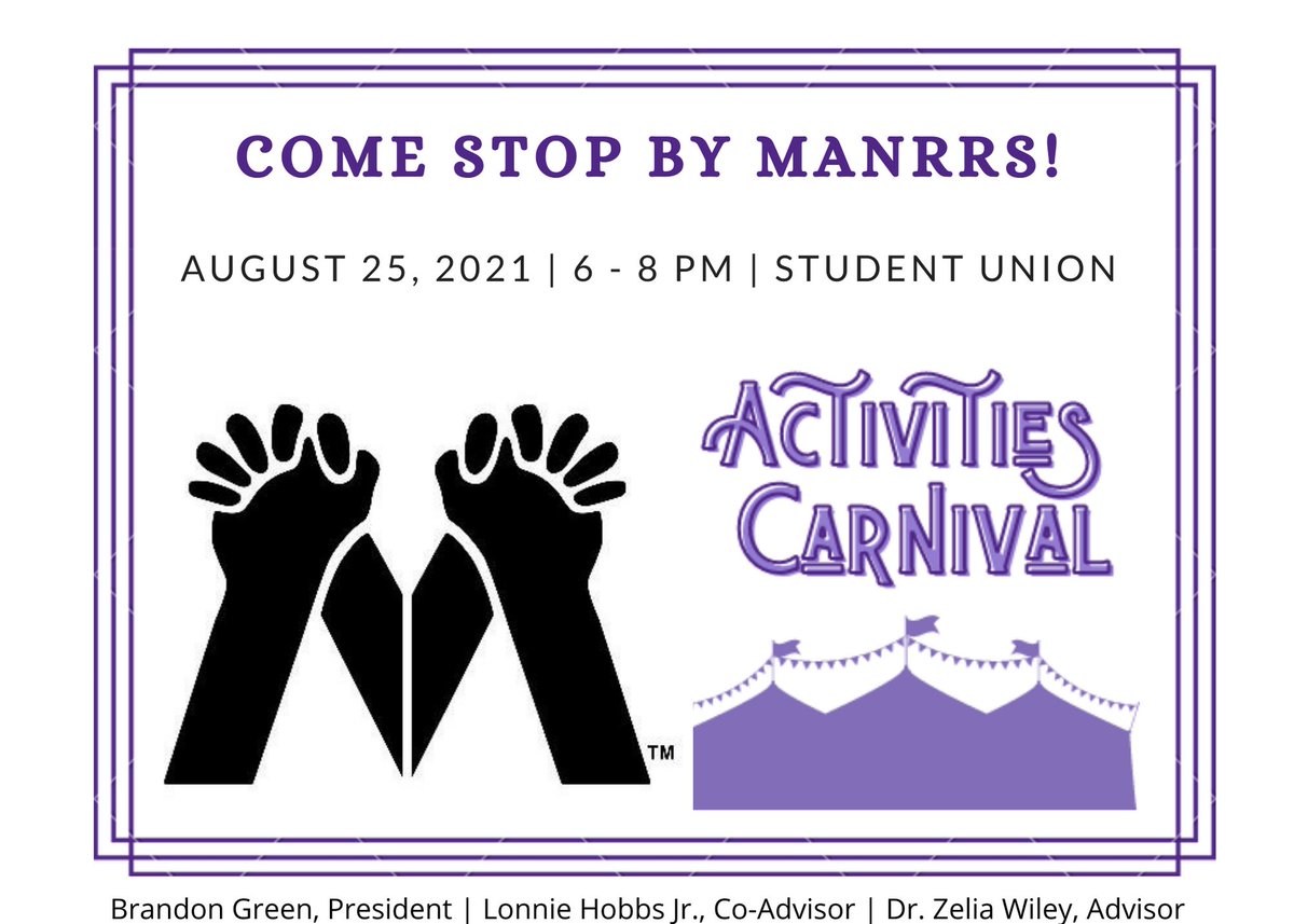 Last minute post! Come stop by our booth and check out this years MANRRS chapter!