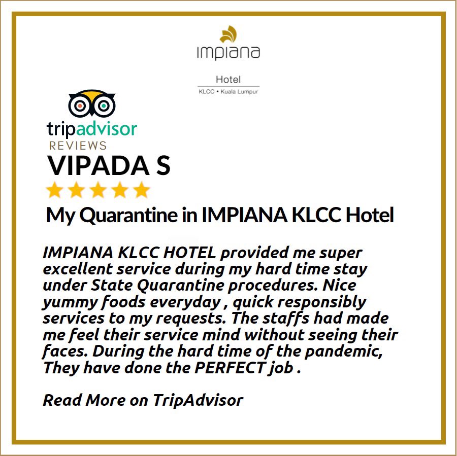ImpianaKLCC's tweet photo. We thank all our guests for taking the time to share their experiences on the various platforms! We look foward to serving you again in the near future. #impianaklcchotel #impianaklcc #kualalumpurhotels #klcc #iconicklcc #positivereviews #tripadvisorreview https://t.co/HhjwEGEMgE