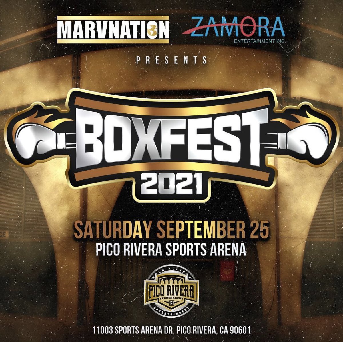 RBRBoxing's tweet photo. Marvnation Promotions joins forces with Zamora Entertainment to present #BoxFest2021 on September 25 at the Pico Rivera Sports Arena. Details TBD. #Boxing 🥊 https://t.co/oGZqWpaQaZ