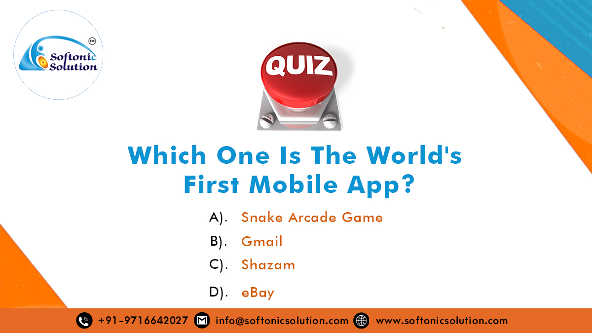 SoftonicSoluti2's tweet photo. Mobile app has been used by us extensively in our #daily lives💙
But can you name the very first mobile app❓
Let us know about it in the comments section🙌 and share it with your mates to #challenge them.
Share your answer.
Contact Us +91-9716642027
#quiz #softonicsolution https://t.co/d566foqbCL