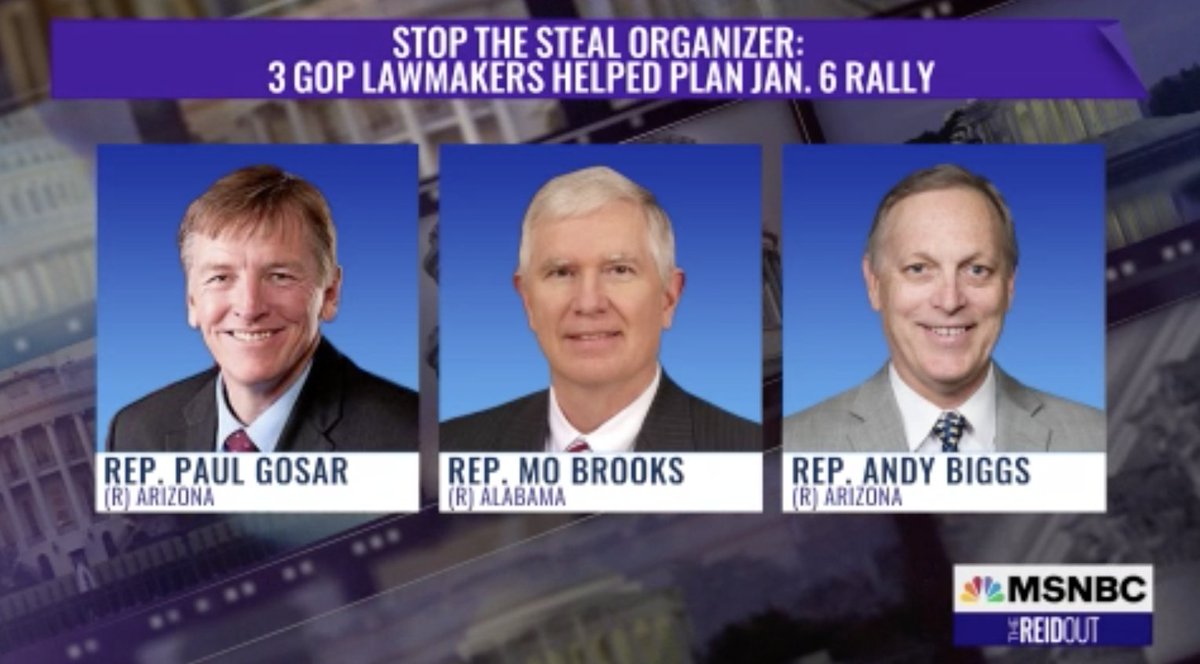 thereidout's tweet photo. Three GOP lawmakers helped plan the Jan. 6 rally. #TheReidOut #reiders https://t.co/GWihp9KHRx