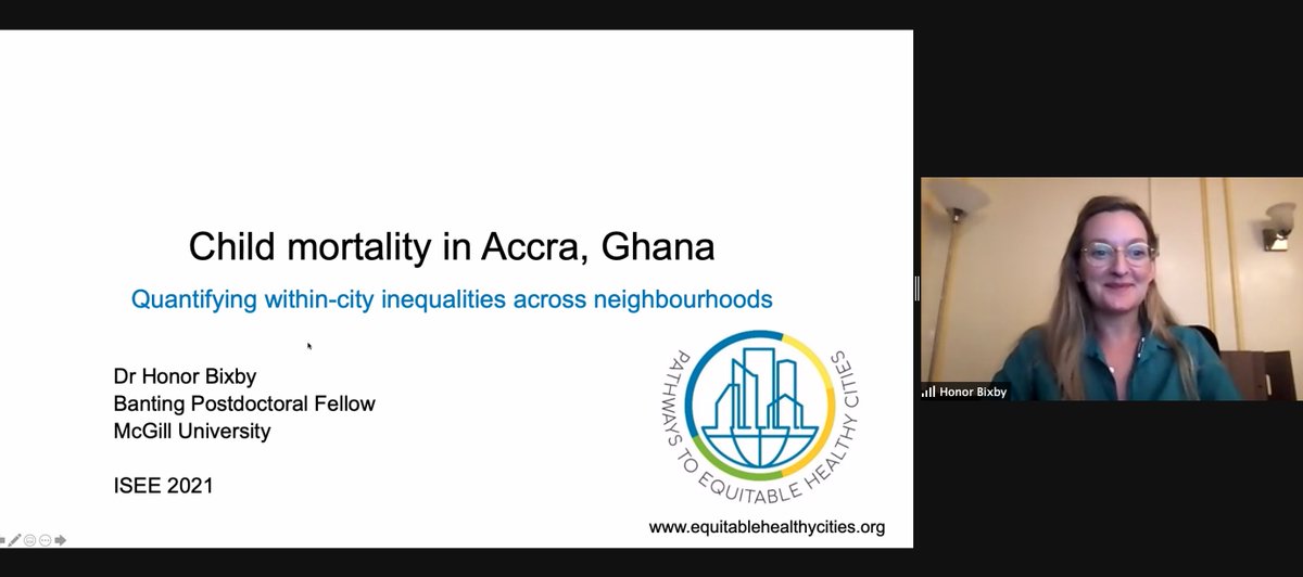 Come to Symposium 15 (happening now) at #ISEE2021 to listen to @hrhbixby talk about modelling small-area estimates and inequalities of child mortality in Accra, Ghana @Pathways2Equity