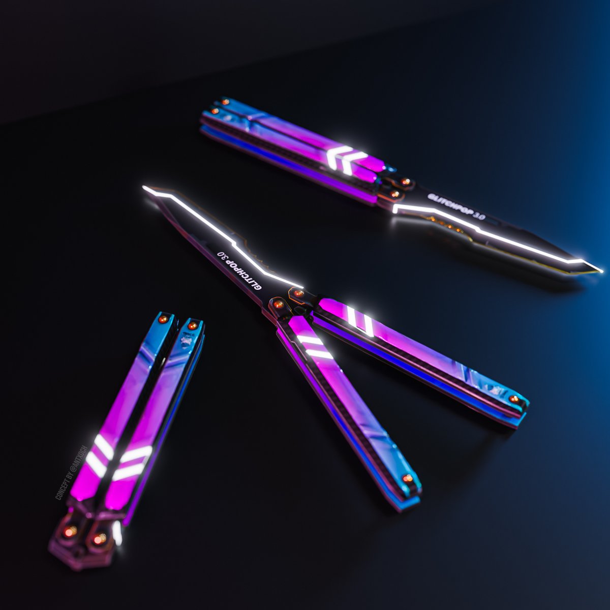 GLITCHPOP Butterfly Knife (CONCEPT)

Support & feedback is appreciated!

#valorant #conceptart #fanart