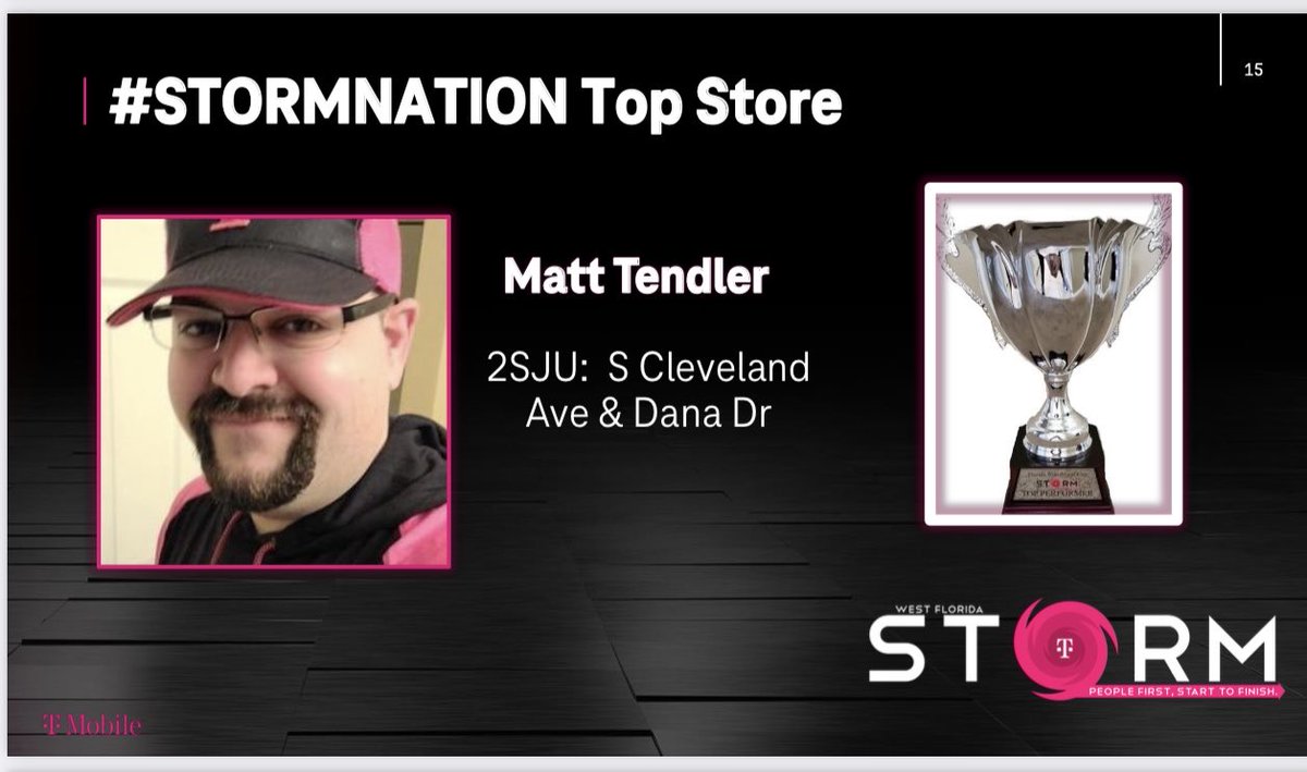 Another #STORMNATION Recognition call in the books! SHOUT OUT to <a href="/Matt_Tendler/">Matt Tendler</a> and the Fort Myers squad on taking home top store honors for July! Well done!! 🔥💥🎉🎊