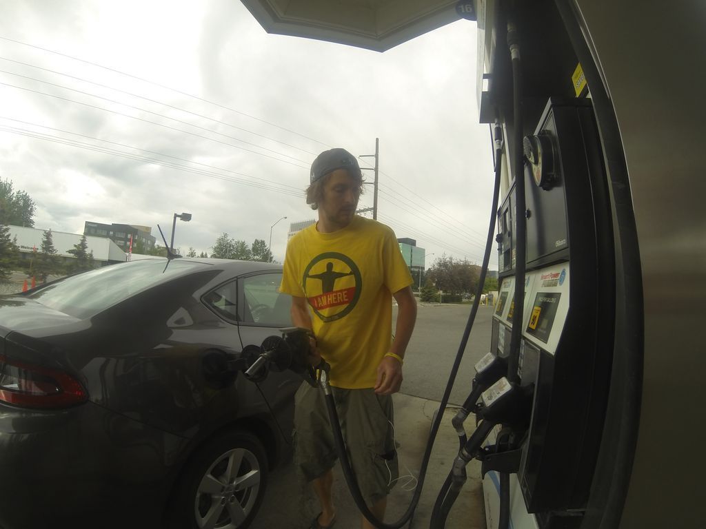 #TBT - In this never-before-seen photo from '50 States, 100 Days,' Chris puts gas in his rental car in Anchorage, Alaska. Chris would sleep in the back seat later that night.

Order your copy of <a href="/ChrisStrub/">Chris Strub</a> 's '50 States, 100 Days: The Book' -- buff.ly/2VP0hXF