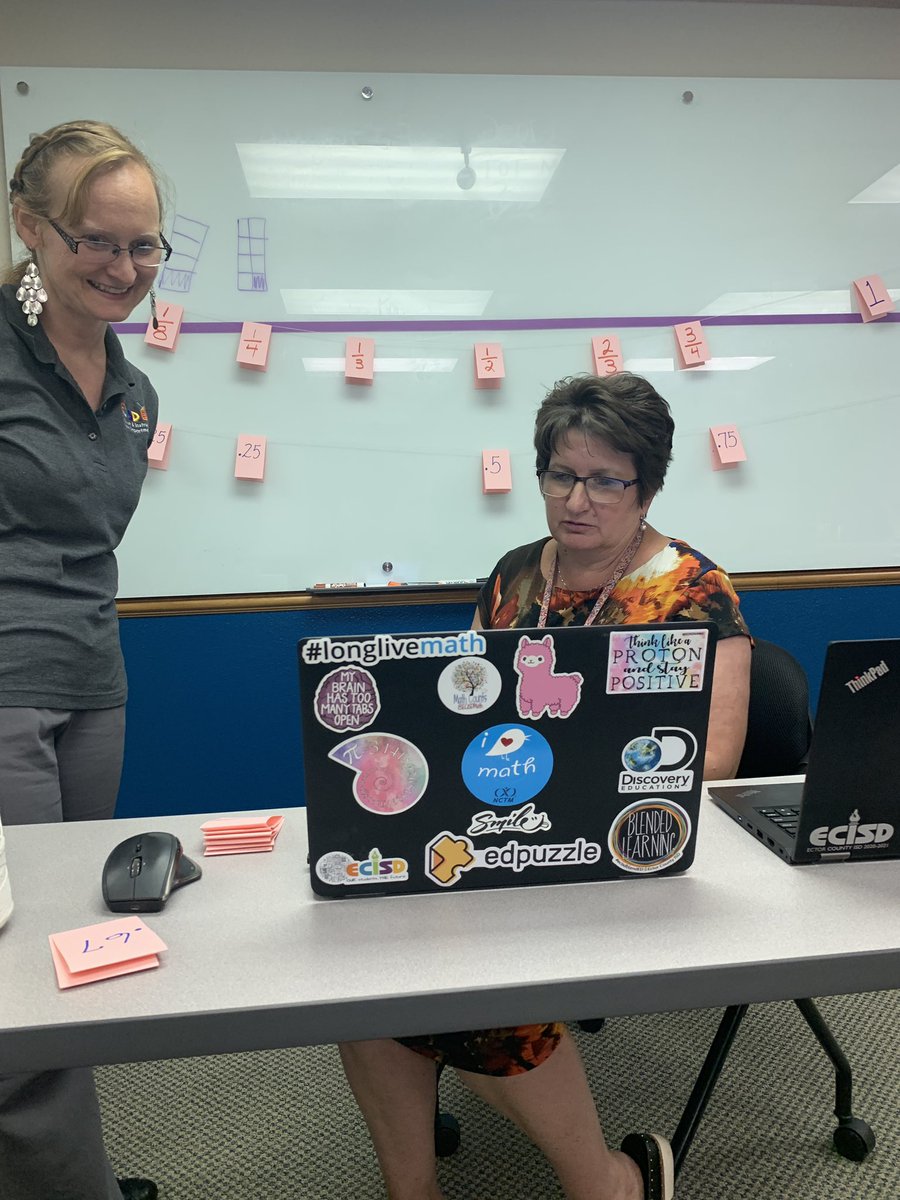 ECISDmath's tweet image. @ECISD_T2L Math specialists connecting with our teachers where they are! 👏 👏👏#NumberLines in middle school? ABSOLUTELY! 💥🤩🙌 #mathROCKS #fractionsarecool 😎