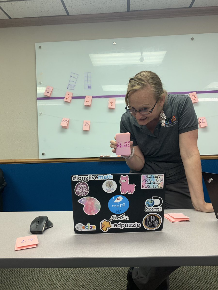 ECISDmath's tweet image. @ECISD_T2L Math specialists connecting with our teachers where they are! 👏 👏👏#NumberLines in middle school? ABSOLUTELY! 💥🤩🙌 #mathROCKS #fractionsarecool 😎