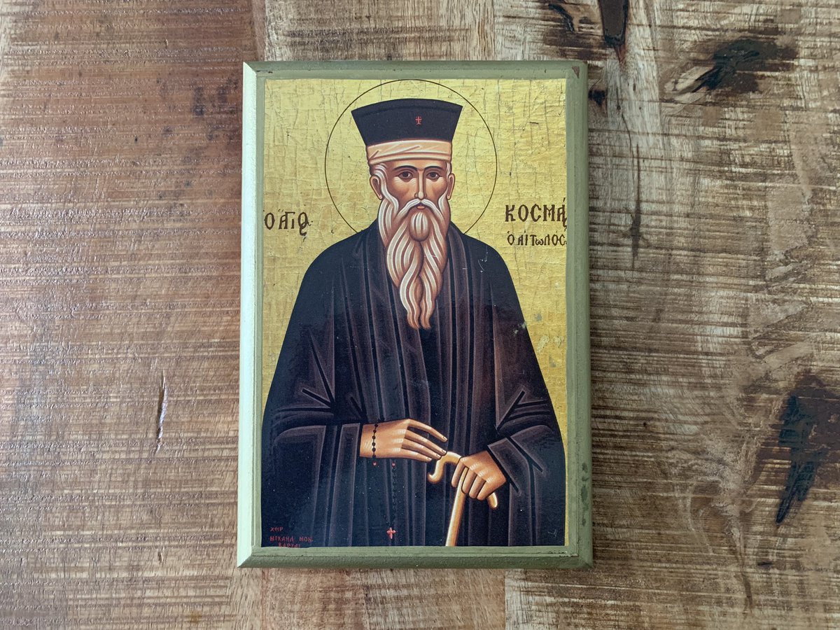 scchristoforou's tweet photo. I first got to know Saint Kosma on Mt Athos. I was staying at Karakallou, one of the monasteries I visited every year. They told me that, just a 30 minute walk away, Philotheou monastery was celebrating a vigil for a saint that was a monk there. [1/ ] https://t.co/T9Ov9Fj4Pq