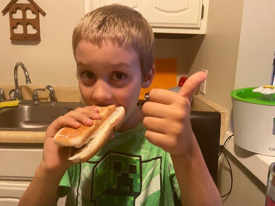 MOTMJP's tweet photo. @NutellaUSA 
I left my 6 year old in charge of what’s for dinner. He decided on a Nutella hotdog &amp; Mac n’ cheese. He ate two. THEN he wanted Nutella on his cookies for dessert. https://t.co/7TbPAaA8uj