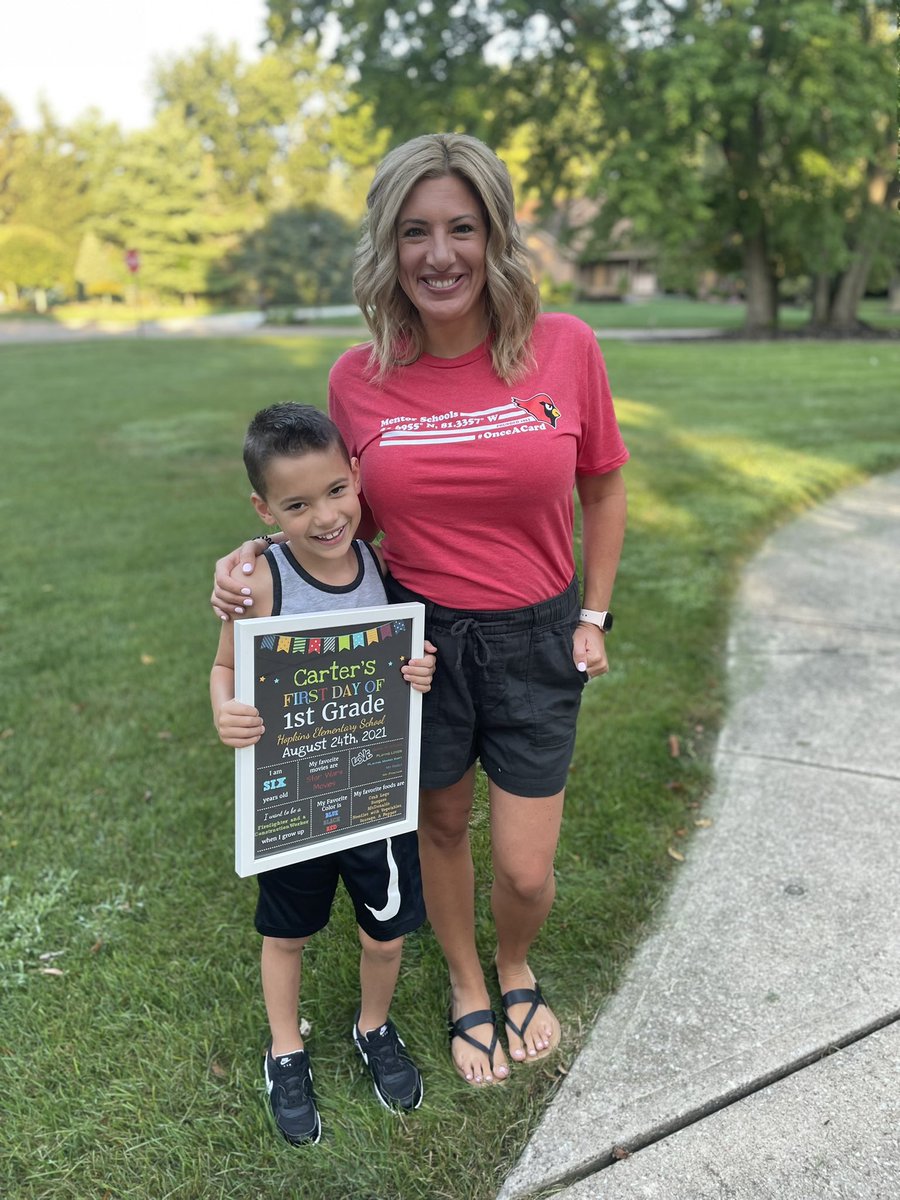 All smiles for the start of year 13 for this mama and 1st grade for my little man! #OnceACard