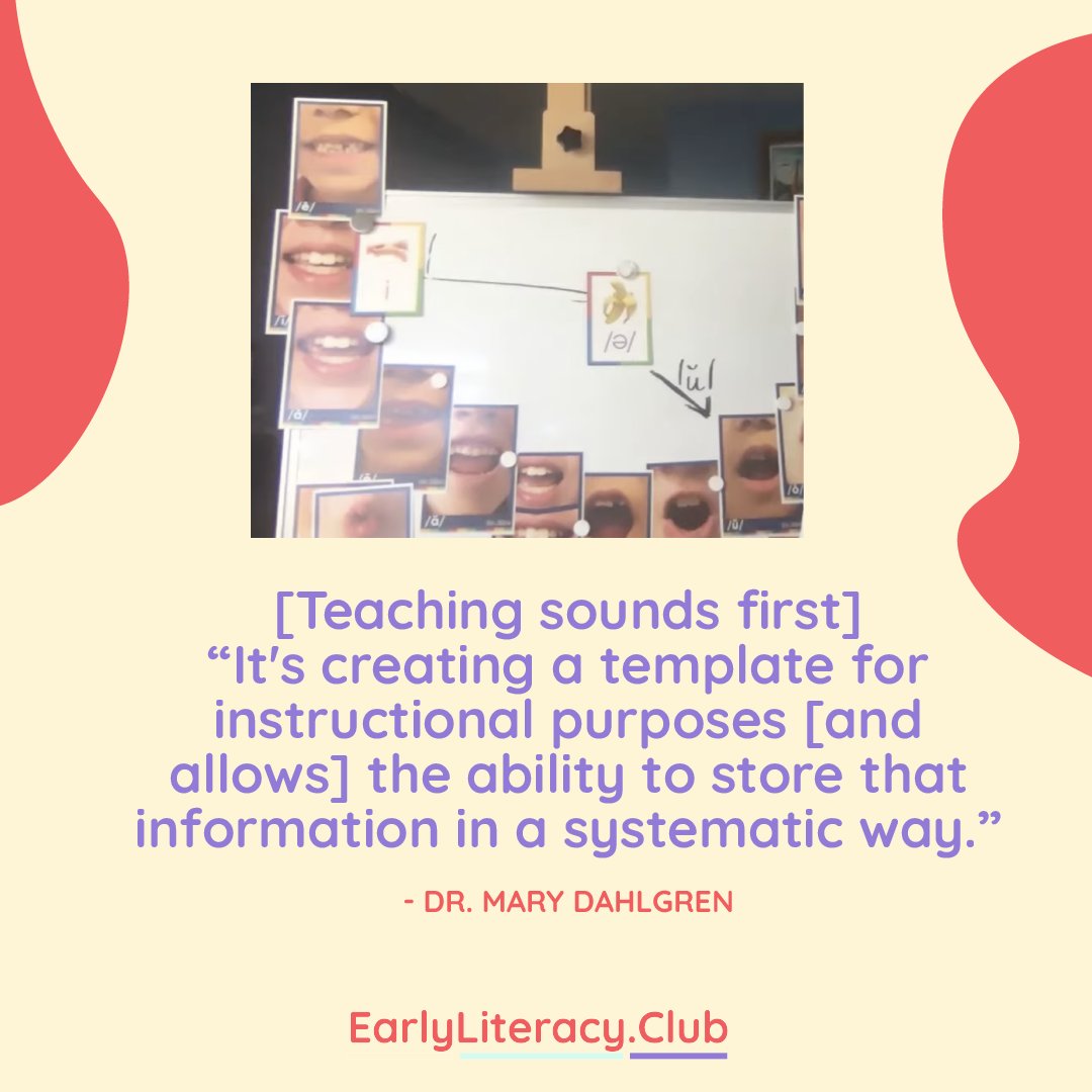 earlyliteracycl's tweet image. In this video, Dr. Mary Dahlgren goes over the 18 vowel sounds that students should learn before moving onto spelling and print. She describes why teaching sounds is a crucial first step in early literacy instruction.

Read our summary here: earlyliteracy.club/sounds-before-…