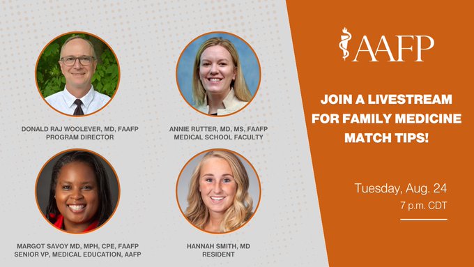 THANK YOU for joining us tonight for <a href="/aafp/">AAFP</a>_fmig @AAFP livestream! We had a GREAT time &amp; hope you did too.  
Give us some feedback: aafp.org/student-survey
If you missed it,  you can check it out across our social media platforms. 
Keep an eye on aafp.org/match for more!